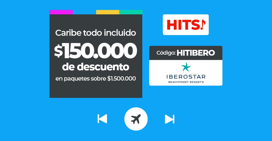 Advertisement showing a $150,000 discount on Caribbean all-inclusive packages with Iberostar and HITS.