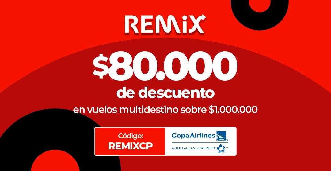 Copa Airlines: $80.000 de descuento para vuelos multidestino sobre $1.000.000.