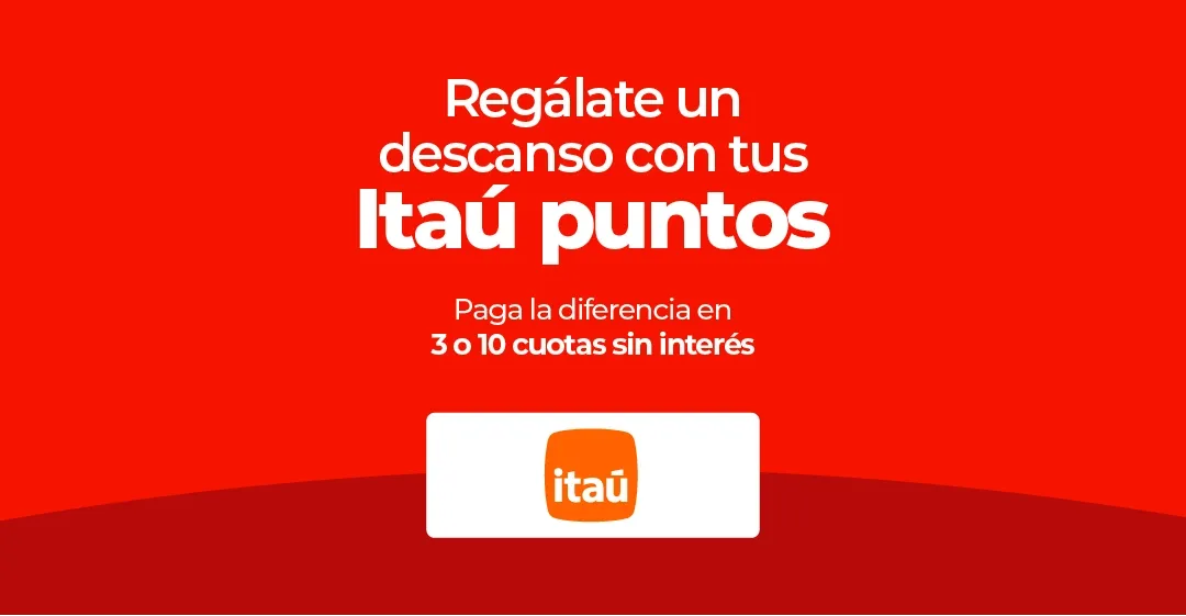 Anuncio de Itaú sobre el uso de puntos y pagos en cuotas sin interés.