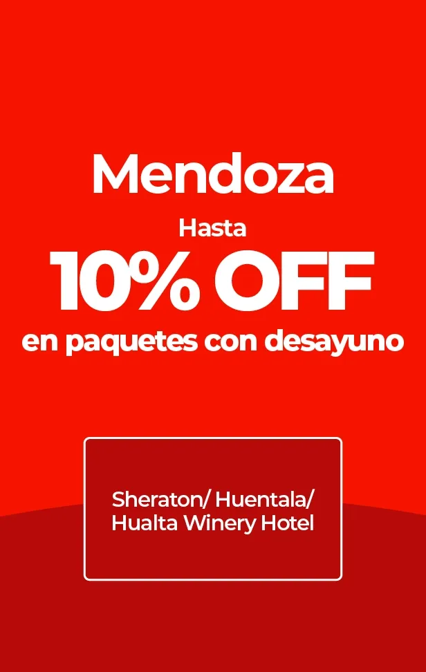 Mendoza: hasta 10% de descuento en paquetes de hotel con desayuno.