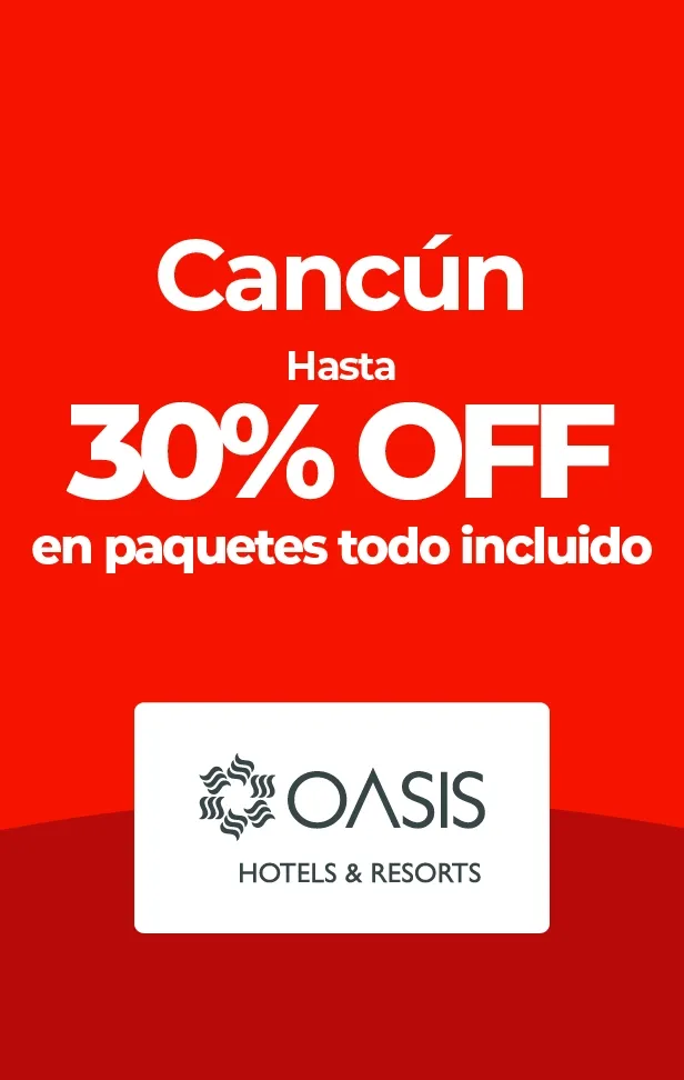 Oferta de Oasis Hotels: 30% de descuento en paquetes todo incluido a Cancún.