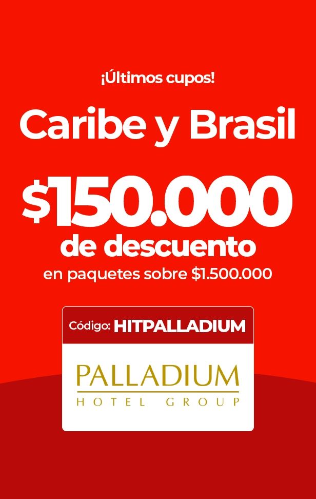 Palladium Hotel Group ofrece $150.000 de descuento en viajes a Caribe y Brasil.