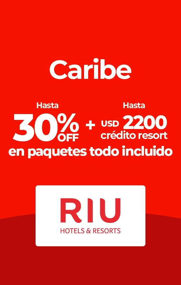 RIU Hotels & Resorts: hasta 30% descuento y crédito resort en paquetes Caribe.