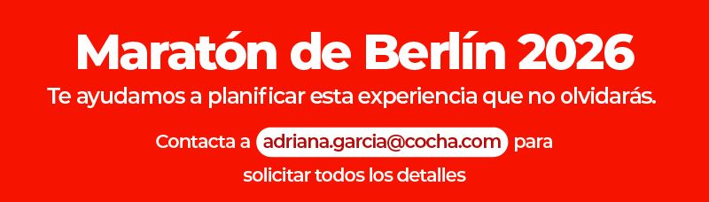 Maratón de Berlín 2026 con correo electrónico para solicitar detalles.