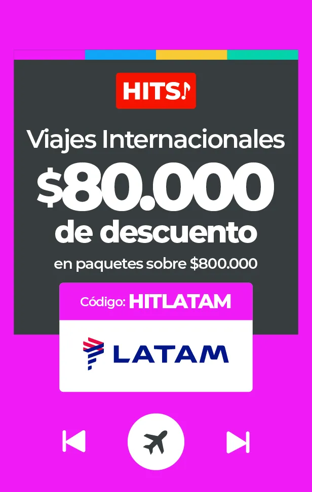 HITS y LATAM ofrecen un descuento de $80.000 en viajes internacionales.