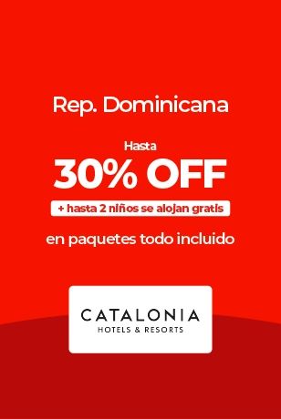 Anuncio de Catalonia Hotels con 30% de descuento en República Dominicana y niños gratis.