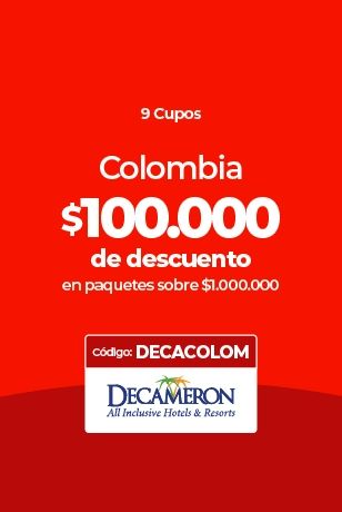 Decameron: $100.000 de descuento en paquetes a Colombia con código DECACOLOM.