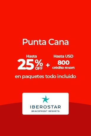 Anuncio de Iberostar: Punta Cana, 25% de descuento y $800 de crédito resort.