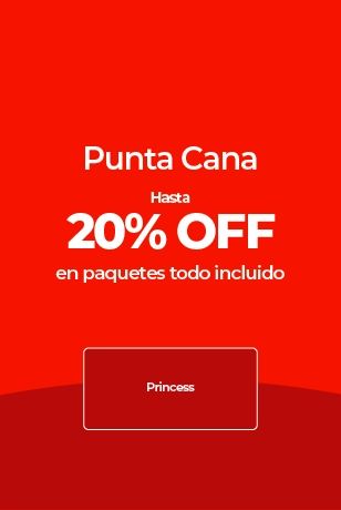 Texto sobre oferta del 20% en paquetes todo incluido a Punta Cana de Princess.