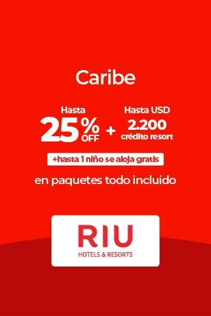 Anuncio de RIU Hotels & Resorts: ofertas todo incluido Caribe con descuentos y crédito.